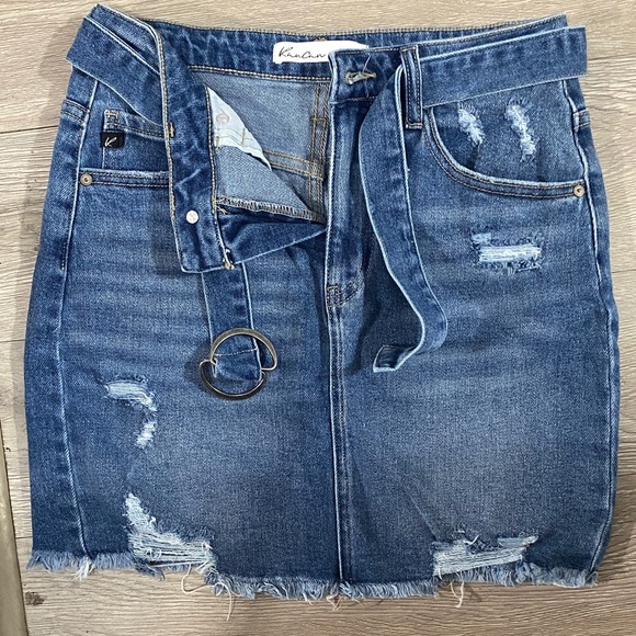 KanCan Dresses & Skirts - KanCan Distressed Blue Mini Skirt
